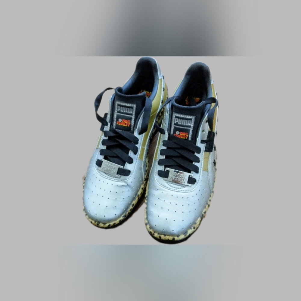 Size: 7.5 Men "Paul Stanley x GV Special Silver Gold Leopard" Puma Sneakers
